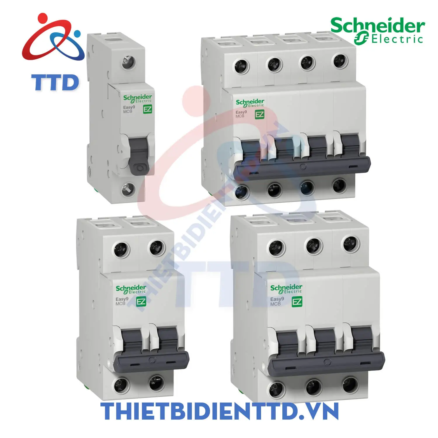 EZ9F34210 - Aptomat cài MCB Schneider Easy9 2P, 10A, 4.5kA thiet bi dien ttd