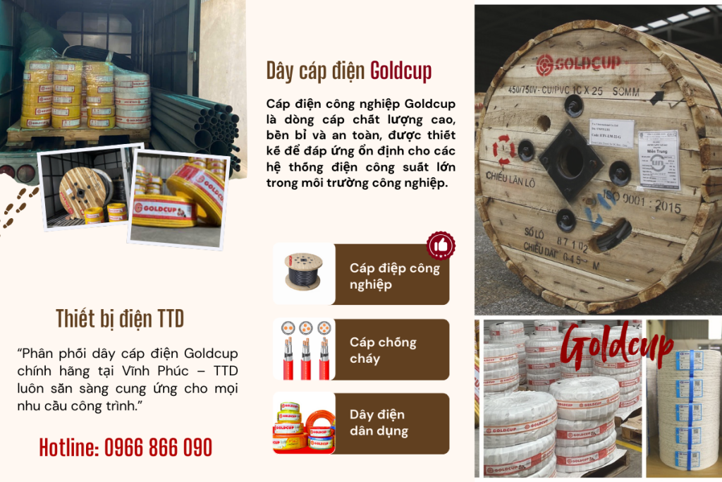 cáp ngầm cáp chống cháy Goldcup