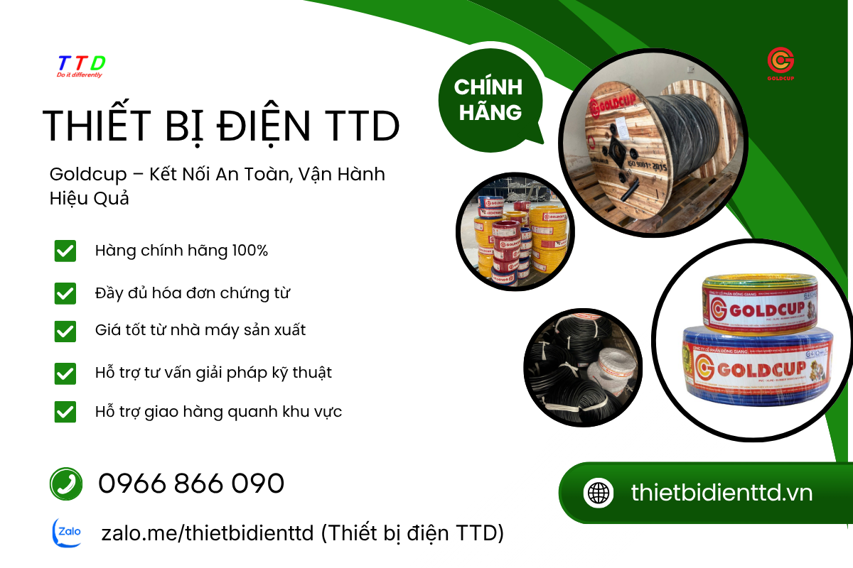 Cáp điện Goldcup tại Vĩnh Phúc